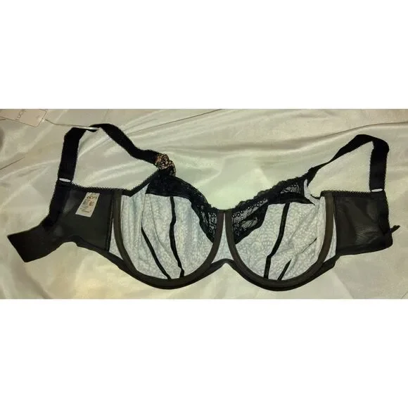 NWT Elomi  Morgan Size 32N  Underwired Plus Size Lingerie Lace Stretch Ebony - Picture 2 of 6